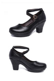 New 2022 Fashion Women Pumps With High Heels For Ladies Work Shoes Dancing Platform Pumps Women Genuine Leather Shoes Mary