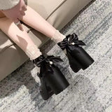 Breakj Mary Jane Shoes Women's New JK Small Leather Shoes In The Spring Of 2025 With Round Head Coarse Heel