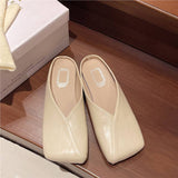 Breakj And Summer 2025 New One-Legged Pedal Top Half Slippers Wearing Women's Shoes Light Mouth Comfortable Soft Flat Single