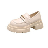 Love Shoes Women's 2024 New Spring British Style Small Black Leather Shoes With A Single
