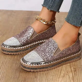 Womens Loafers Shoes Female Footwear Clogs Platform Casual Sneaker Crystal Round Toe Modis Slip-on Big Size Dress New Creepers