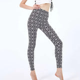 Polyester High Quality Stretchy Workout Leggings Women Printed Outwear Running Leggins Ankle Length