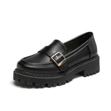 Breakj Head Women's Shoes Retro Single Shoes Loafers Student Shoes Plus Size