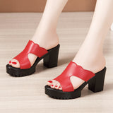 Slippers With High Heels, Thick Heels, Sandals, Summer 2023 New Thick-Soled Waterproof Platform, Full-Size 4143