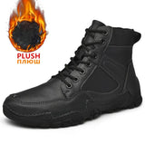 Men's Casual Boots Plush Warm Mens Ankle Boots High Quality Outdoor Men Boots Comfortable Motorcycle Boots Zapatos