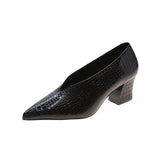 Shoes Women 2023 All-match Retro Women's Thick Heel Spring and Autumn New Pointed V Mouth Comfortable High