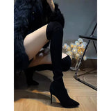 Breakj Elastic Fashion Thin Socks Boots 2025 New Mid-Clinity Head Finger Show Thin High And Short Boots