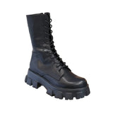 Calf Boots Women 2021 New Autumn Winter Fashion Lace-up Zipper Botas Mujer White Boots Sports Platform Heel Ladies