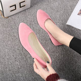 Flat Shoes Trend Simple Sweet Classic Candy Colors New Autumn Summer Casual Flock Flats Boat Cute Girls Flats Office