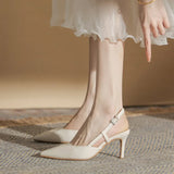 Single Shoes Women's 2024 New Summer Lacquer Leather Tip With Shallow Mouth Head Thin Heel Empty High Heel