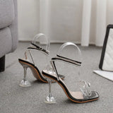 Sandals Women Gladiator Shoes Summer Party Dress Shoes String Bead High Heels Ladies Sandals Buckle Ankle Strap Pumps