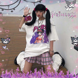 Cartoon T-Shirt Streetwear Women Tshirt Clothing Graphic Hip Hop Clothes Top 2020 Korean Summer New O-Neck