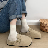 Celebrity Anti-Skid Heightened Thick-Soled Baotou Slippers Women Wear 2024 New Retro Bocken Shoes In