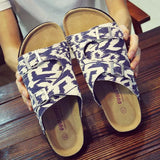 Men's Denim Mule Clogs Slippers Comfortable Cork One Buckle Slides Footwear For Men Camouflage Beach Sandals Flip