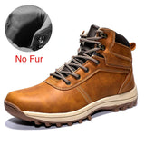 Classic Winter Warm Men Boots Split Leather Outdoor Snow Boots Handmade Waterproof Working Non-slip Ankle