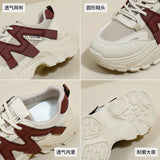 Breakj Korean Version Of The New Dad Shoes Female 2025 Spring Student Running Sports Thick Platform Increased Leisure Street Shot QRJ