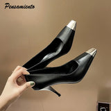 Star style Women Pumps Fashion Metal Square toe Stiletto High heels Spring Autumn Patent leather Elegant Prom Dress