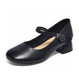 Head Flat Shoes Women's Shoes 2023 Spring And Summer New Comfortable Low-Heeled Doll Shoes Velcro Round Buckle Shallow
