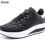 Women Sneakers 2023 Breathable Waterproof Wedges Platform Vulcanize Shoes Woman Spring Luxury Leather Casual Tennis Feminino