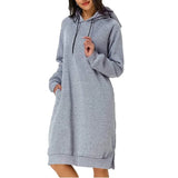 Sweatshirt Dress Women Hoodies Pocket Ladies Long Sleeve Autumn Hooded Pullover Oversized Sweatshirt Loose Casual