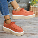 Women's Shoes 2023 Autumn New Short Boots Muffin Thick Soles High-Soled Bare Boots Leisure Retro Deep-Mouth Lace-Up Single