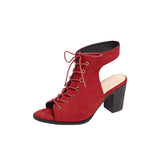 Breakj Toe Behind The Air Cool Boots Women In Front With Thick Heel High-Heeled Sandals