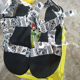 Flat Sandals graffiti Bandana Shoes Summer Outdoor Platform Sandals Open Toe Cute Bow Casual Ladies Beach Shoes