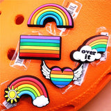 Space Alien Designer Shoe Charms 5pcs/lot Croc Buckle Accessories Luxury Rainbow Sun Clog Dog Jewelry Decorations