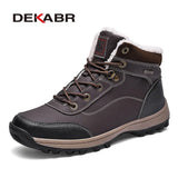 Men Fashion Warm Boots 2022 Autumn&Winter Shoes Men Casual Boots Male Brand Genuine Leather Lace-up Ankle Work Men