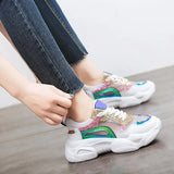 Summer Hollow Colorful Daddy Shoes Women's Shoes Mesh Breathable Net red Ins Super Fire Sandals Increase Thick Bottom