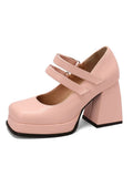 Spring and Summer New Mary Jane Shoes 45 Yards Plus Size Professional Commuter Student Women's Shoes Fashion High
