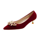 Breakj Wedding Shoes Bridal Shoes Wear Not Tired Show The Main Wedding Dress High Heel Single Shoes Comfortable Coarse High-Size High-Heeled High-Heeled