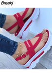 Women Sandals Shoes Summer New Platform Wedges Comfortable Ladies Shoes Open Toe Buckle Strap Slippers Female Leisure
