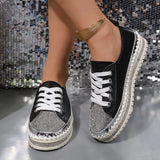 Breakj Women's Shoes Thick Soles Height Water Drill Niche Design Lace Single Shoes In Fashion Lefu