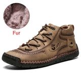 Size 39~48 Winter Snow Boots Ankle Waterproof With Fur Plush Warm Male Casual Boots Work Fashion Boots Comfort Men