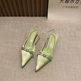 High-Heeled Baotou Sandals Fairy Shoes 2024 New Spring And Summer French With Skirt Back Empty Tripping Single