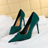 Breakj Stylish And Sexy Club Show Thin Heel, High Heel, Shallow Pointed Bow Women's Single