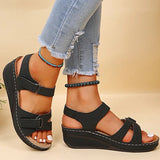 Women Sandals 2022 Wedges Heels Sandals For Summer Shoes Women Peep Toe Platform Sandalias Mujer Medium Heel Wedges Shoes