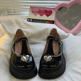 New Lolita shoes summer heart chain platform shoes y2k trend women's shoes retro Mary Jane shoes college girls Japanese JK