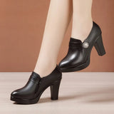 Autumn And Winter New Deep Mouth Single Shoes Women's Thick Soles Waterproof Table Soft Soles High Heels Catwalk Work Shoes Women's Single
