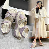 Breakj Sandal Women Non-Slip Summer 2024 New Platform Heighten Casual Versatile Fashion Beach Shoes