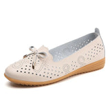 Shoes Butterfly Knot Flat Slip On White Gray Black Hollow Out Breathable Tassel Female Footwear Party Dress Bullet
