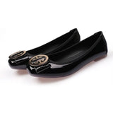 Women Fashion Flats Shoes Square Toe PU Leather Shoes Ballet Flats Women Golden Ballerinas Shoes Girls