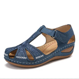Sandals 2021 Summer Rome Vintage Hollow out Wedge Heels Platform Ladies Shoes Embroidery flowers Female Baotou