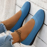 Spring and Autumn New Fashion Round Head Solid Light Mouth Candy Mesh Breathable Large Women's Flat Shoes Single