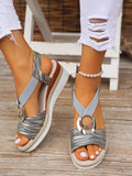 Breakj New Sandal Large Size Sandal Metal Buckle Decoration Hemp Rope Slope And Breathable Fish Mouth