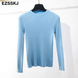 clothes Knitted woman sweaters Pullovers spring Autumn Basic women's jumper Slim women's sweater cheap pull long