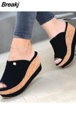 Women Platform Wedges Sandals Fashion Casual PeepToe Heeled Ladies OutdoorSlippers Comfortable Sandals For Female