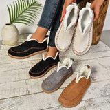 New Fashion Plus Velvet Warm Northeast Cotton Boots Women Casual Solid Color Velvet Retro Large Size Snow