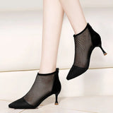 Breakj Hollow Cool Boots 2023 Spring And Summer New Mesh And Short Boots Tips High Help